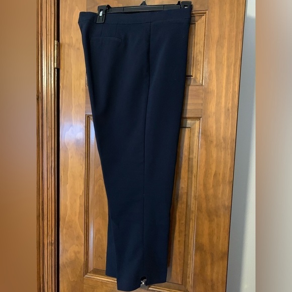 Ruby Rd navy pants with rhinestone’s ankle silver hardware Size 14P stretch - Picture 3 of 8